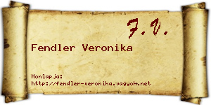 Fendler Veronika névjegykártya